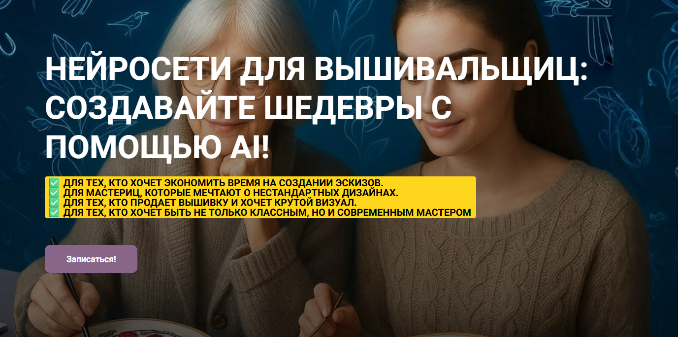 [Алена Самойлова] [Вышивка] Нейросети для вышивальщиц. Создавайте шедевры с помощью AI (2025)
